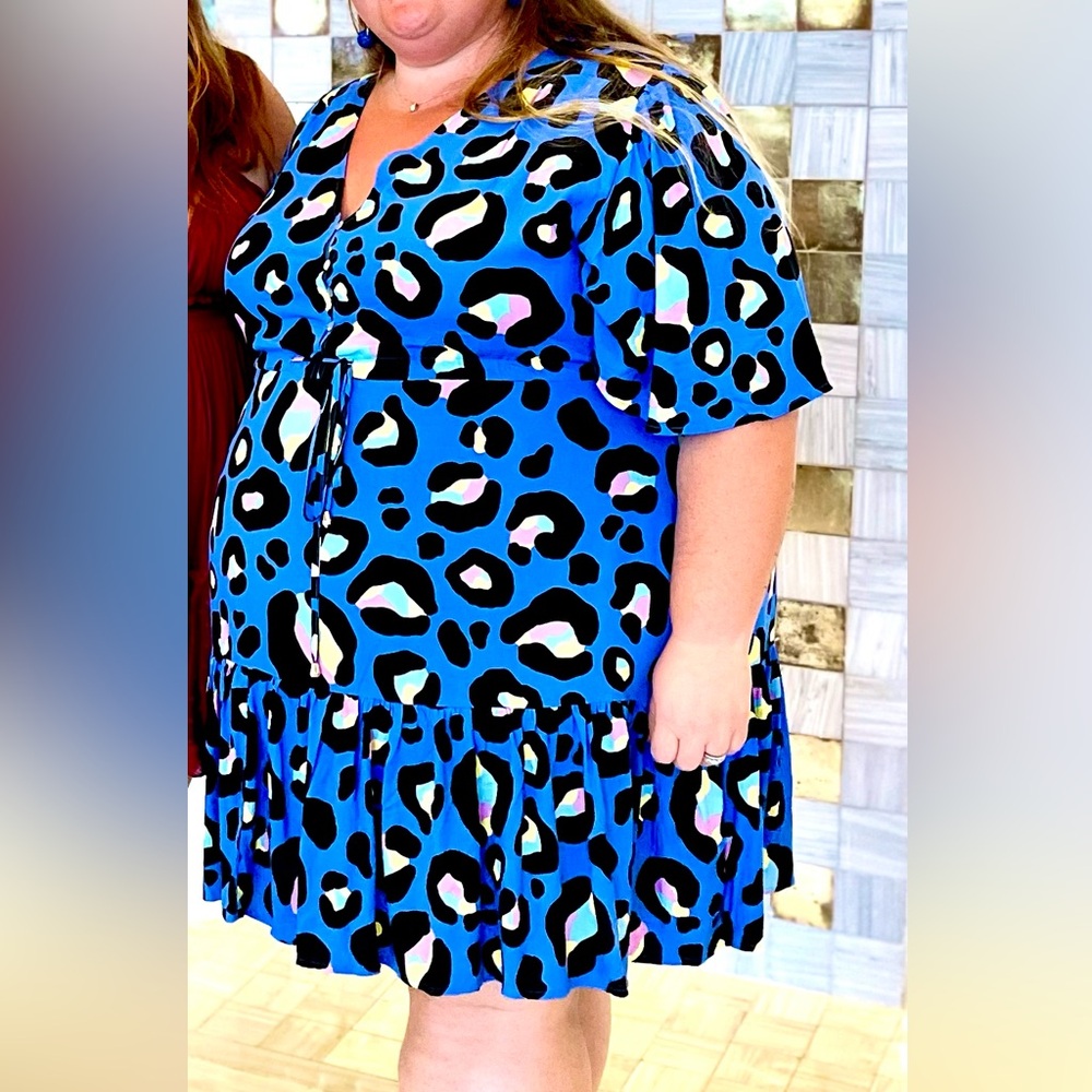 Proud Poppy (Australia Boutique brand) Plus Size Leopard color flutter dress.
